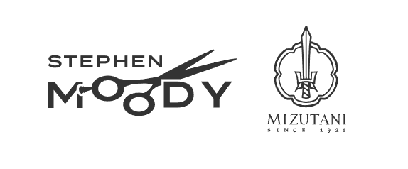 MIZUTANI STEPHEN MOODY Satin Black & Satin Silver Hair Cutting Shear