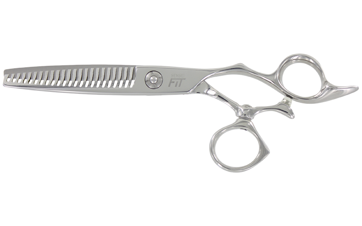 SHEAR POLICE FIT SERIES SEAMLESS BLENDER by SENSEIThe SENSEI FIT Seamless Blending shear is a marvel. Designed with our unique Soft Slide™ technology, they cut without leaving any visible line. The Soft Slide™ straight blade fans the hair across the razor sharp teeth so no two hairs are cut to the same length. These blenders can also comb out in wet or dry hair without a hint of drag for a better client experience. They will revolutionize how you use a blending shear.
